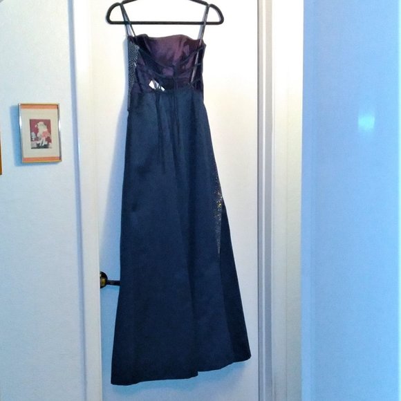 Vintage Beautiful Morgan and Co. Dark Blue Prom/Formal Dress - 2002 - Size 1/2 - Picture 2 of 12